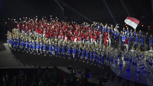 Asian Games 2018 berlangsung di dua kota, yakni Palembang dan Jakarta. Ajang multievent terbesar Asia ini akan berlangsung hingga 2 September 2018 mendatang.[Foto/INASGOC]

