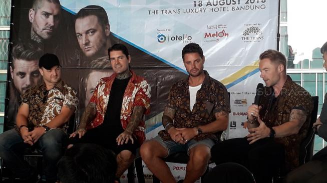 Boyzone siap menggelar konser di Bandung, Jumat (18/8/2018) malam ini. (Wahyu Tri Laksono/Suara.com)