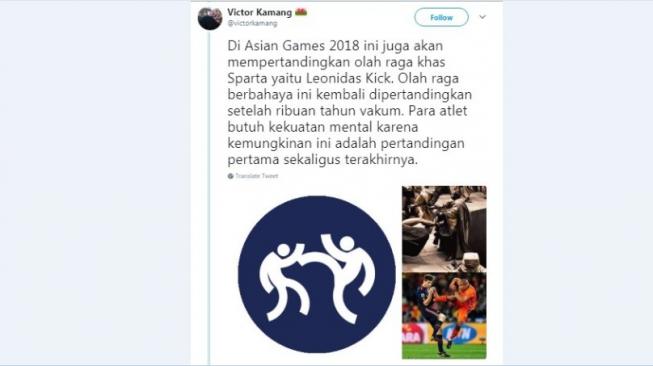 Plesetan logo cabang olahraga Asian Games 2018. [Twitter]