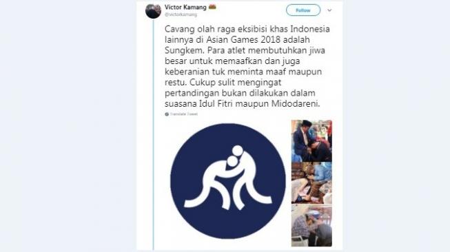 Plesetan logo cabang olahraga Asian Games 2018. [Twitter]