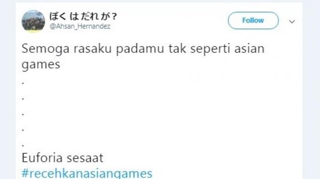 Kocak, Cuitan Warganet Ini Ramaikan Twitter #RecehkanAsianGames