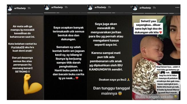 Istri Yama Carlos sesumbar dirinya kuat menghadapi masalah dengan suaminya. [instagram/@arfitadwip]