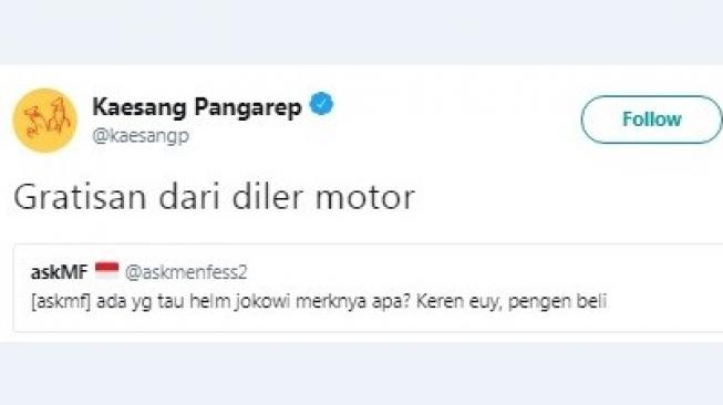 Cuitan Kaesang goda Presiden Jokowi. [Twitter]