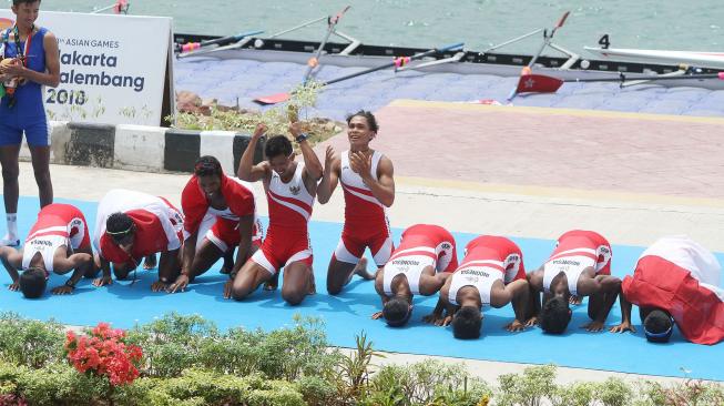 Indonesia berhasil meraih medali emas disusul Uzbekistan dengan medali perak dan Hong Kong dengan medali perungu. ANTARA FOTO/INASGOC/Zabur Karuru
