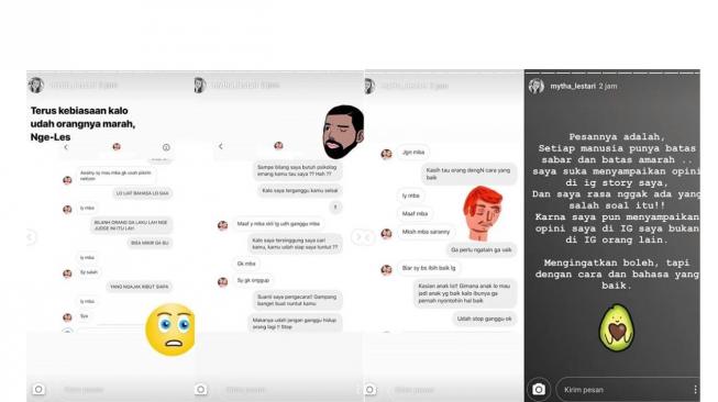 Mytha Lestari kehabisan kesabaran menanggapi komentar negatif warganet. 