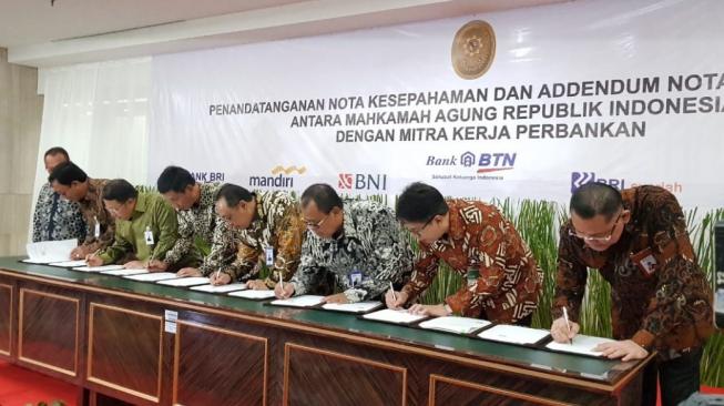 MA dan Bank BRI Implementasikan Aplikasi Pengadilan Elektronik