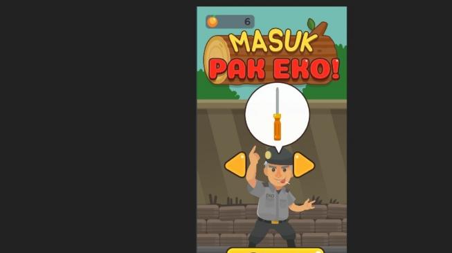 Masuk Pak Eko menjadi sebuah game [Google Play, screenshot].