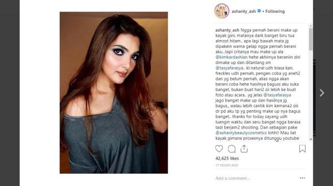 Ashanty mencoba makeup ala Kim Kardashian, cocok kah? [instagram/ashanty_ash]