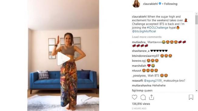 Cinta Laura mengikuti #IDOLChallenge yang populer di Instagram/ [instagram/claurakiehl]