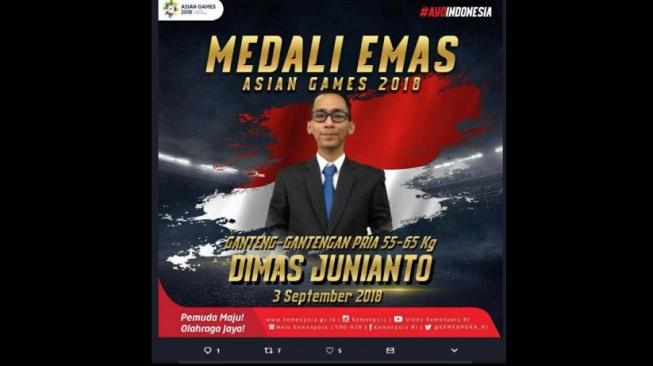 Template Poster Medali Asian Games 2018. [Twitter]