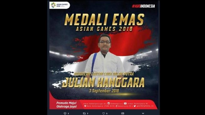 Template Poster Medali Asian Games 2018. [Twitter]