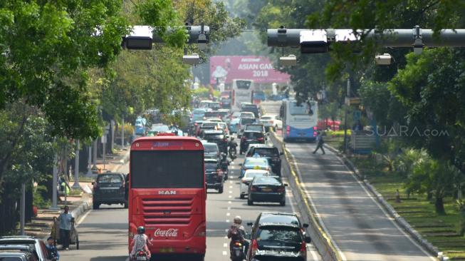 Pemprov DKI Jakarta melalui Unit Pengelola Sistem Jalan Berbayar Elektronik Dinas Perhubungan DKI Jakarta akan menggodok rencana penerapan ERP yang ditargetkan akan beroperasi mulai Mei 2019 mendatang. [Suara.com/Muhaimin A Untung] 