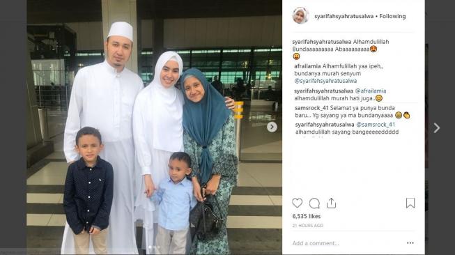 Kartika Putri dipuji anak Habib Usman bin Yahya. [instagram/syarifahsyahratusalwa]