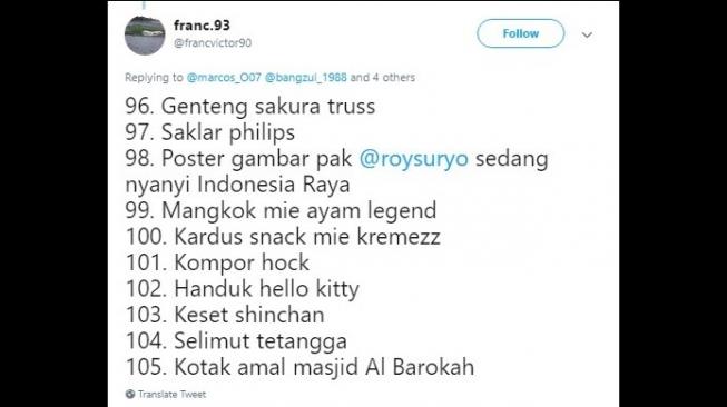 Cuitan warganet soal Roy Suryo. [Twitter]