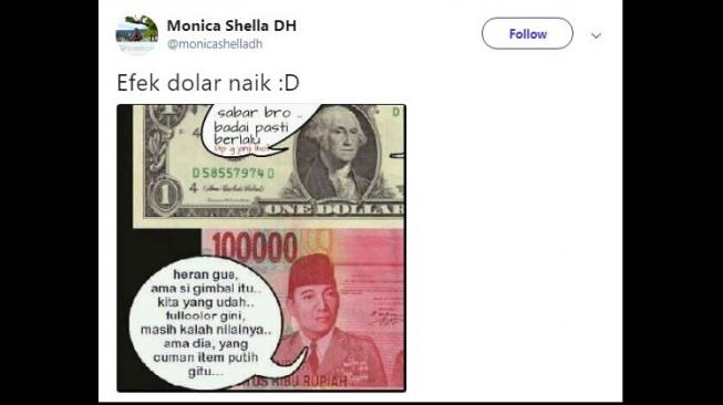 Meme dolar tembus Rp 15.000. [Twitter]