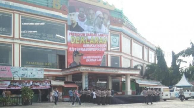 Lokasi Deklarasi #2019PrabowoPresiden Dijaga Ketat Polisi Lampung