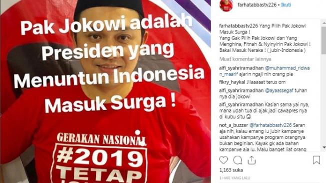 Bilang Tak Dukung Jokowi Masuk Neraka, Farhat Abbas Dipolisikan