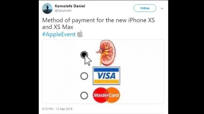 Cuitan warganet terkait peluncuran iPhone terbaru. [Twitter]