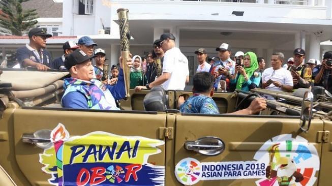 Torch Relay Asian Para Games 2018, di Makassar, Rabu (12/9/2018). 