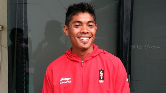 Sprinter nasional, Fadlin, ditemui di Pelatnas PB PASI, Permata Hijau, Jakarta, Kamis (13/9/2018). [Suara.com/Arief Apriadi]