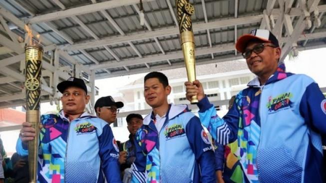 Torch Relay Asian Para Games 2018, di Makassar, Rabu (12/9/2018). 