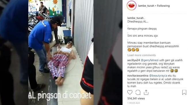 Al Ghazali tergeletak di pinggir jalan, ada apa? [instagram/Lambe_Turah]