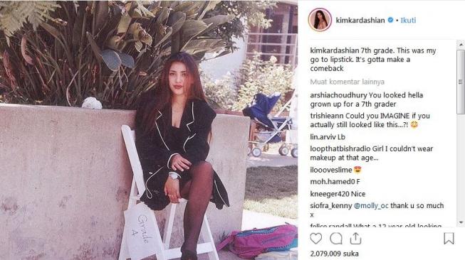 Gaya Kim Kardashian saat ABG [Instagram]