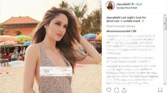 Pose seksi Cinta Laura yang disebut tidak memakai bra [Instagram]