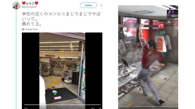 Pria Mengamuk di Mini Market, Kata Warganet Mirip Game Yakuza