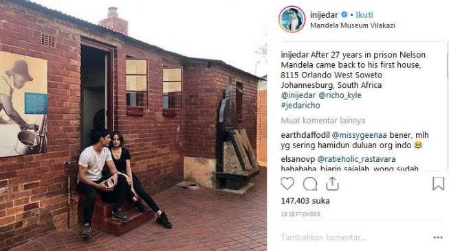 Liburan seru ala Jessica Iskandar dan Richard Kyle di Afrika [Instagram @inijedar]