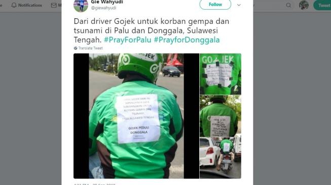 Bikin Haru, Ini Aksi Mulia Ojek Online untuk Korban Gempa