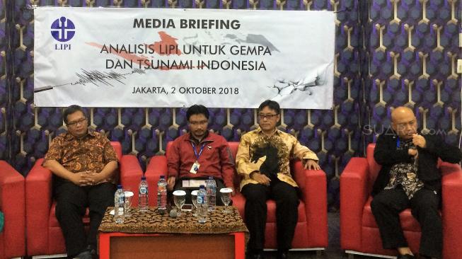 Diskusi "Analisis LIPI Untuk Gempa dan Tsunami Indonesia", Selasa (2/10/2018) di Kantor LIPI, Jalan Gatot Subroto, Mampang Prapatan, Jakarta Selatan [Suara.com/Yosea Arga Pramudita].