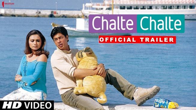 Shahrukh Khan dan Rani Mukerji di film Chalte Chalte. (YouTube)