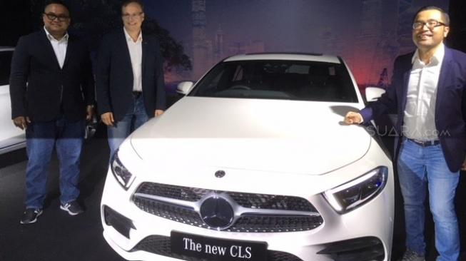 Berlokasi di Star Arena, Senayan City Mall, Jakarta Pusat, hari ini (5/10/2018) PT Mercedes - Benz Distribution Indonesia meluncurkan The New CLS 350 [Suara.com/ukirsari].