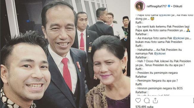 Bahagianya Raffi Ahmad Foto dengan Jokowi dan Jusuf Kalla