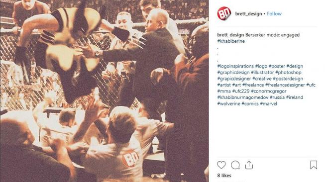 Meme lucu McGregor usai dikalahkan Khabib [Instagram @brett_design]