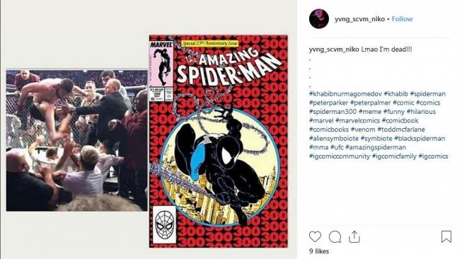 Meme lucu McGregor usai dikalahkan Khabib [Instagram @yvng_scvm_niko]