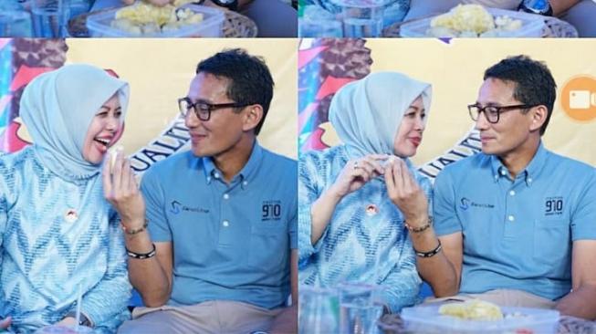 Ishhh... Kemesraan Sandiaga dan Istri Bikin Netizen Baper