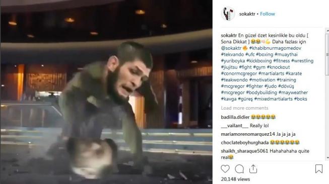 Meme lucu McGregor usai dikalahkan Khabib [Instagram @sokaktr]