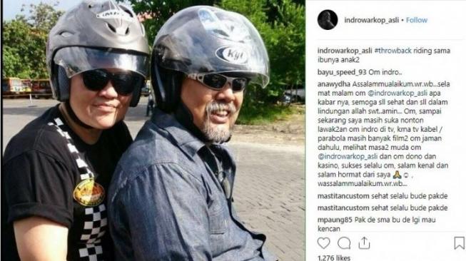 Indro Warkop dengan sang istri.