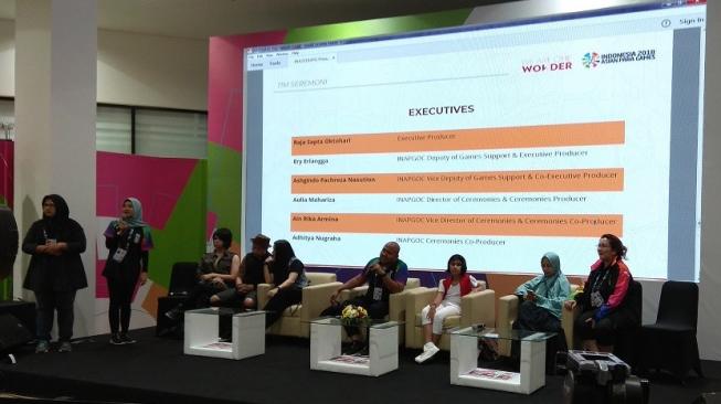 Konferensi pers Upacara Penutupan Asian Para Games 2018 di GBK Arena, Senayan, Jakarta, Jum'at (12/10/2018) [Suara.com/Arief Apriadi]