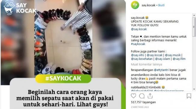 Tips memilih sepatu ala orang kaya [instagram @saykocak]