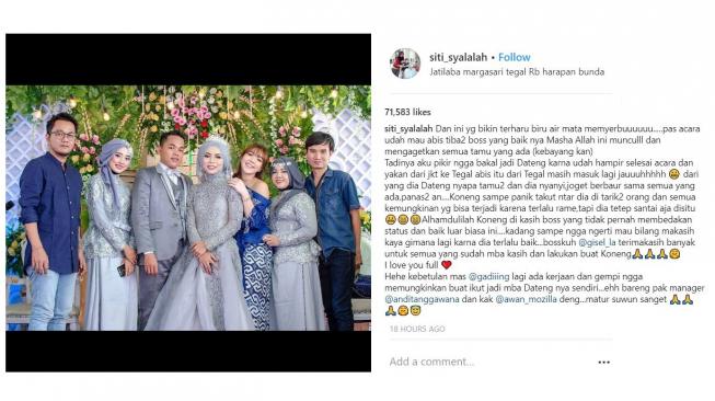 Gisella Anastasia menghadiri pernikahan pengasuh sang anak. [instagram/gisel_la]