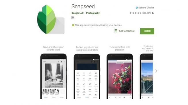 Aplikasi foto Snapseed. [Google Play Store]