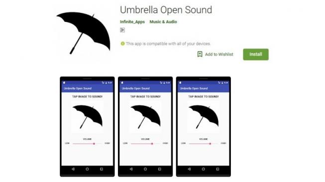 Aplikasi Umbrella Open Sound. [Google Play Store]