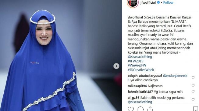 Penampilan Mulan Jameela di ajang JFW 2019. (Instagram)