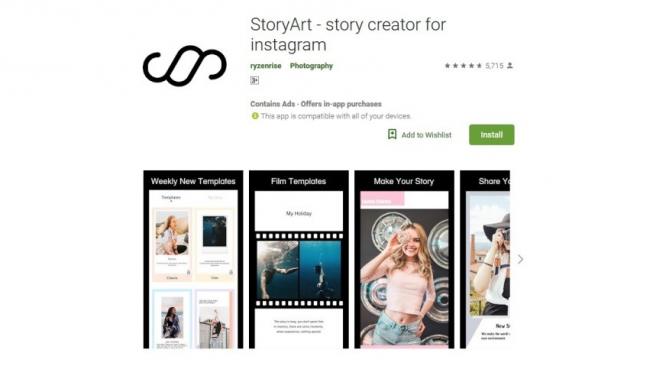 Aplikasi StoryArt. [Google Play Store]