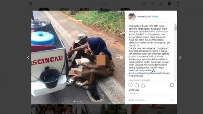 Baik Hati, PNS Cantik Ini Ajak Penjual Cincau Makan Mewah