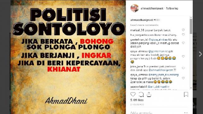 3 Makna Politisi Sontoloyo ala Ahmad Dhani: Sok Planga Plongo