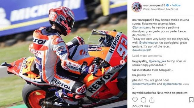 Postingan Marc Marquez. [Instagram@marcmarquez93]